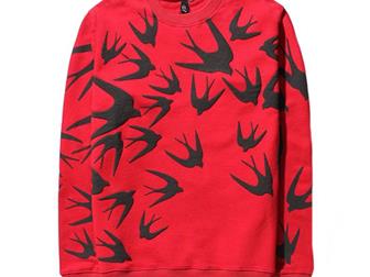      Alexander McQueen Sweater With a Picture of Swallows 32367417  