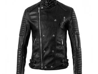      Philipp Plein Leather Biker Jacket 32484940  
